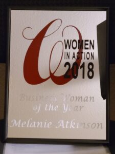 Office Signs Business Women of the Year Melanie Atkinson